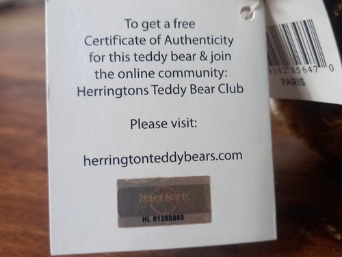 PARIS Hard Rock Cafe Rockin Bear Herrington Teddy Bear With Tags Beanie 2009 - Picture 12 of 12