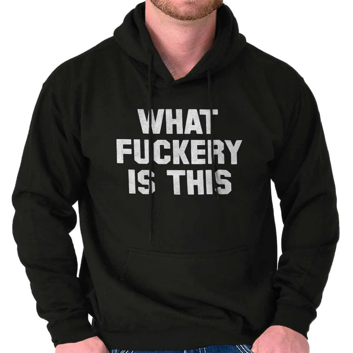RHUDE What F***ery Is This Funny Sarcastic Vulgar Adult Long Sleeve Hoodie Sweatshirt
