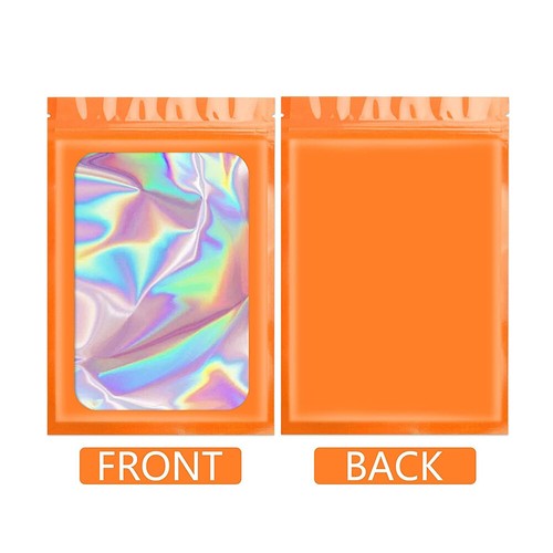 100/200Pcs Holographic Mylar Foil Bags Smell Proof Resealable Zip Seal Pouches - Picture 24 of 28