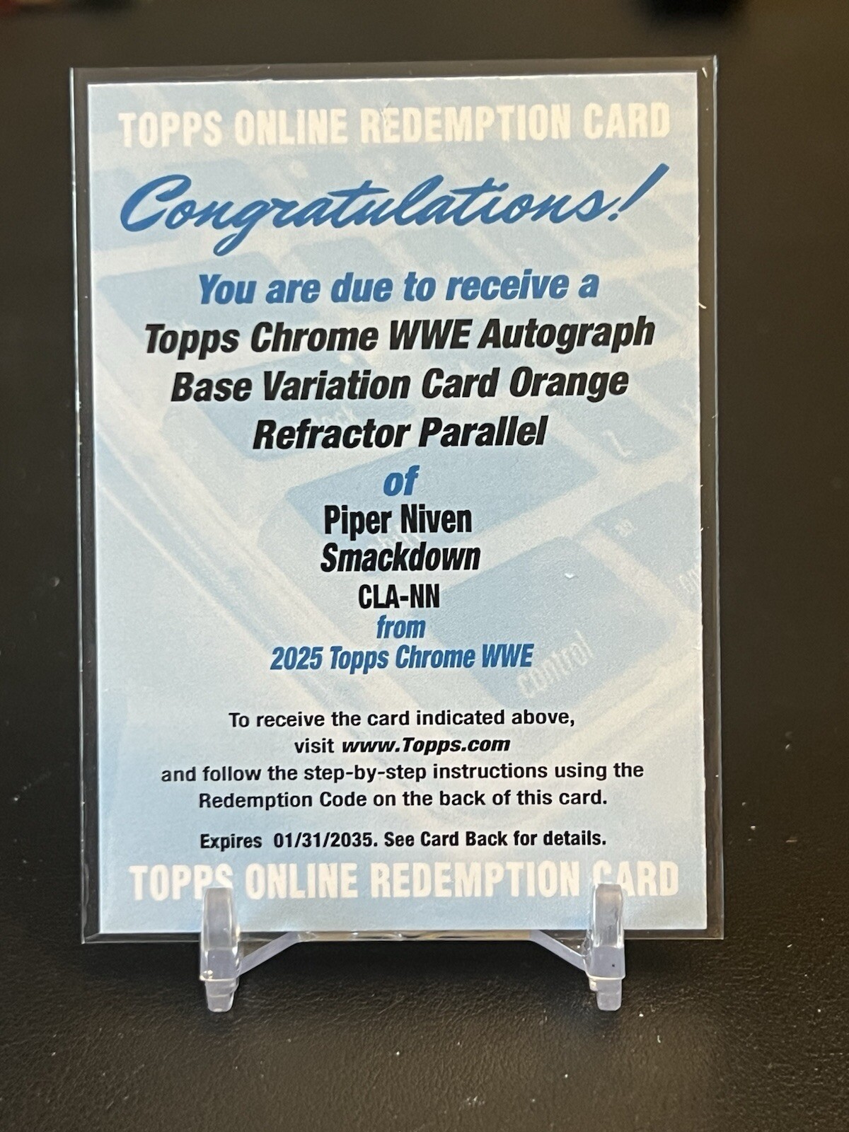 Piper Niven 2025 Topps Chrome Variation Orange Auto /25 SSP