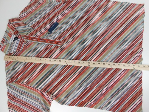 Ron Chereskin Mens Short Sleeve Button Shirt Size L Striped - Picture 8 of 9