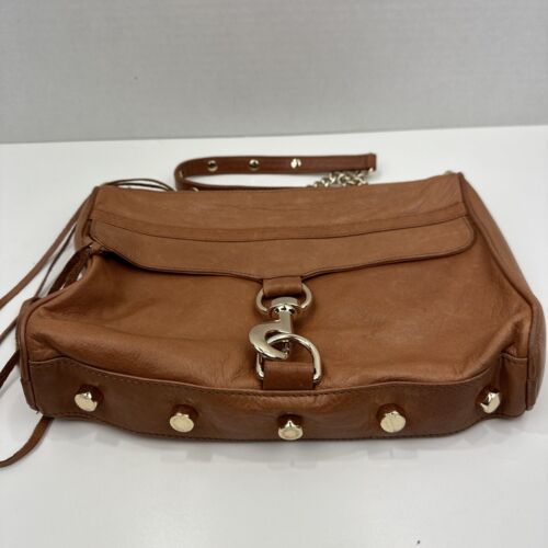 Rebecca Minkoff MAC Brown Leather Crossbody Bag with Gold Hardware 11" X 8" - Picture 2 of 16