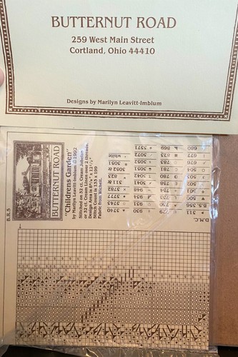 Butternut Road "CHILDRENS GARDEN" Cross Stitch Pattern BR5 - Picture 3 of 3