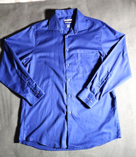 Van Heusen Shirt Mens Size 15 1/2 Blue Flex Collar Button Down Regular Fit
