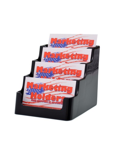 Business Card Holder 4 Pocket Black 4 Tier Gift Card Display Counter Pack of 6 - Picture 2 of 2