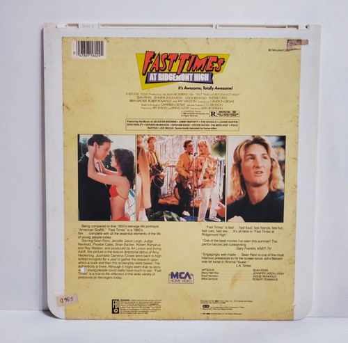 Fast Times At Ridgemont High Video Disc 1983 CED Sean Penn Vintage - Picture 2 of 6