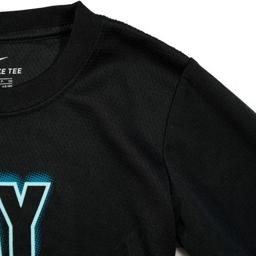 Nike Kids T-Shirt Long Sleeve Dri-fit Crew NeckGraphic Print Black Size 5 - Picture 5 of 14