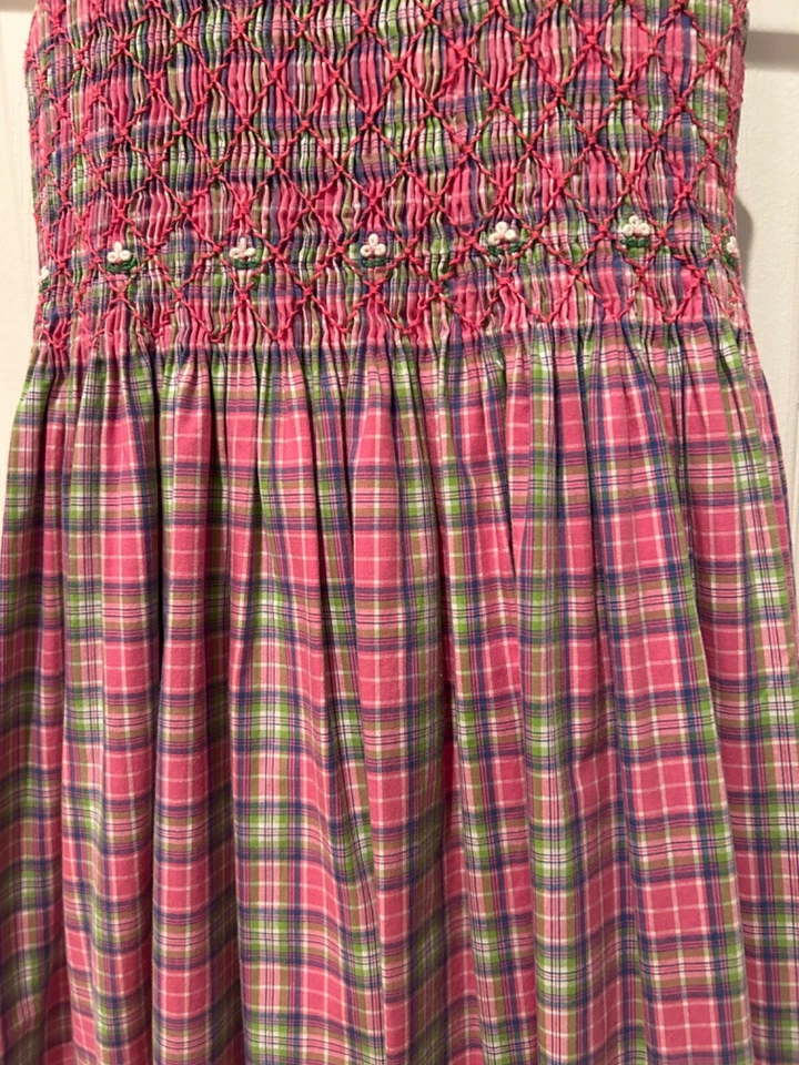 Ralph Lauren Girls Plaid Dress Rare Find size 5 Sleeveless 100% Cotton  - Image 3 of 4