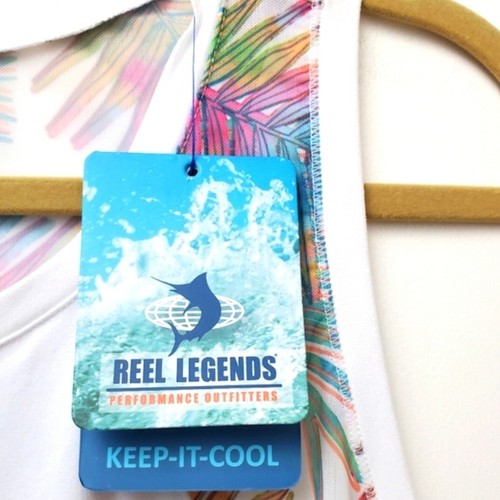 Nuevo con etiquetas Reel Legends Blanco Acuarela Palmeras Rendimiento Top Mecha Humedad TALLA XL - Imagen 4 de 12
