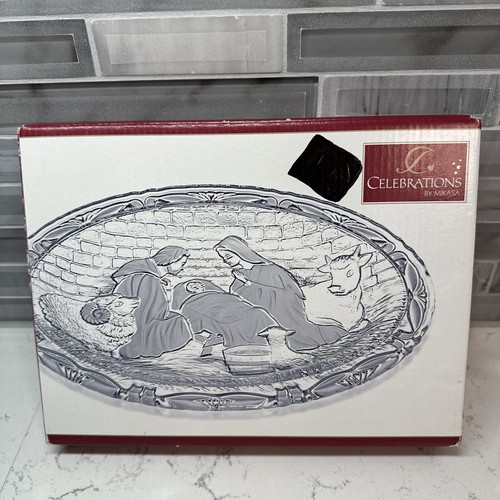 Celebrations by Mikasa Crystal Nativity 9”X7” Placa/Plato Colección Alegría Nuevo en Caja - Imagen 1 de 11