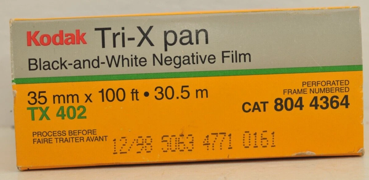 Kodak Tri-X Pan TX402 35mm X 100ft B&W Bulk Film Can - Sealed Expired 12/1998