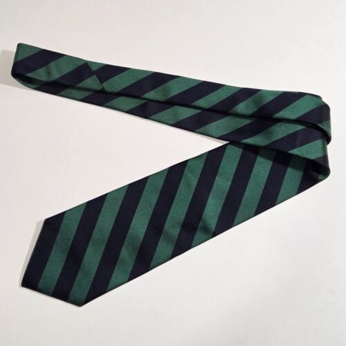Bert Pulitzer Navy Blue Green Striped Ivy Repp Tie 100% Silk Neck Tie USA A308 - Picture 2 of 6