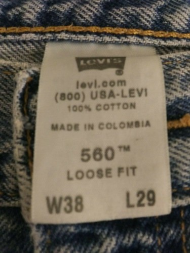 2003 Levi's 560 Loose Fit Jeans Men's 37x28.5 Light Wash, High Rise - Picture 7 of 12