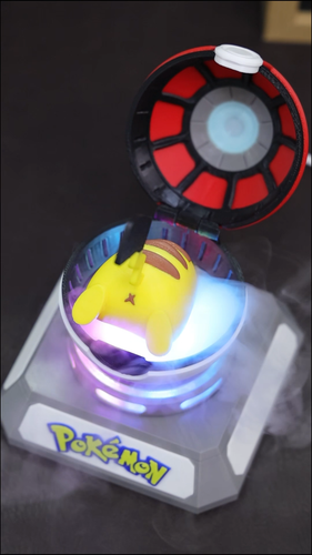 Pokemon Ball Humidifier Customizable 3D Printed LED Light Pikachu Desk Decor - Video 1 of 1