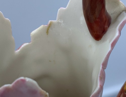 ANTIQUE RW POTTERY CREAMER JUG SMALL PITCHER PINK LEAF EMBOSSED - Picture 12 of 12