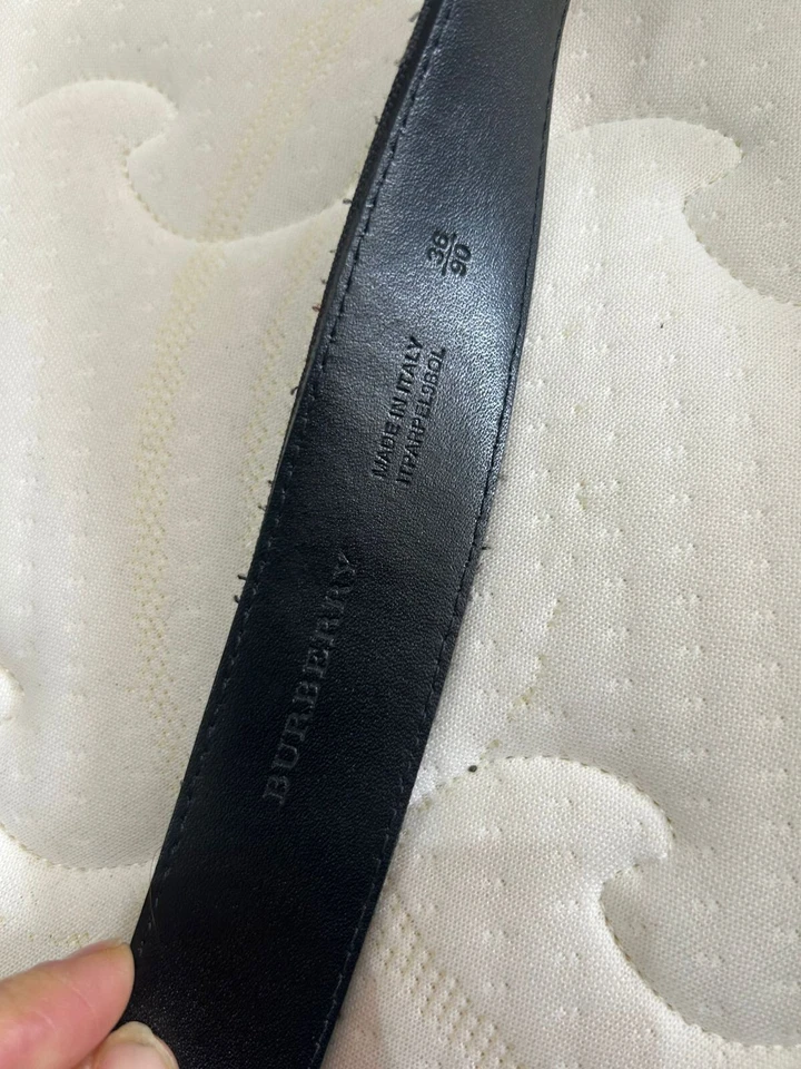 S10# Burberry Cinturón Nova Check Cinturón Gris Talla 36IT para Hombre Hecho en Italia 41 Pulgadas Foto 3 de 4