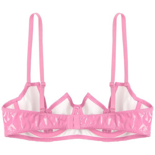 Womens Top V-Notch Bra Patent Leather Bras S-5XL Brassiere Underwired Underwear - Bild 33 von 45