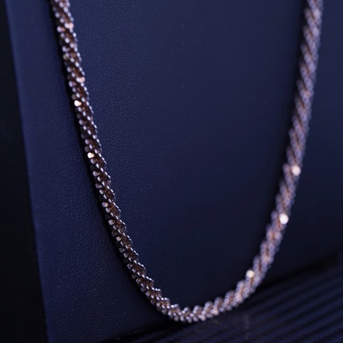 28”, vintage rose gold over sterling silver 925 twisted nugget chain necklace - Foto 1 di 8