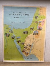 1966 Exodus & Wandering Of Israel Sunday School Map Luterans Aid Association