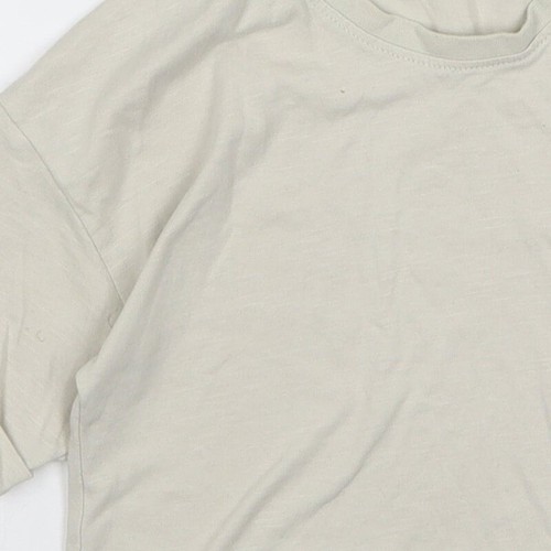George Girls Beige Floral Cotton blend Cropped T-Shirt Size 6-7 Years - Picture 10 of 12