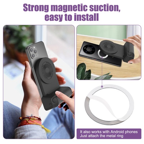 Neu Bluetooth Telefon Kamera Auslöser Handgriff magnetische Halterung für Handy - Bild 6 von 15