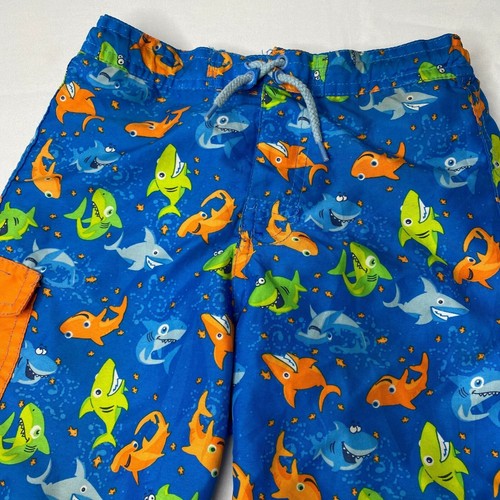UV Skinz Swim trunks Shorts Boys size 7 Shark Print Beach Pool Swimsuit - Picture 2 of 7