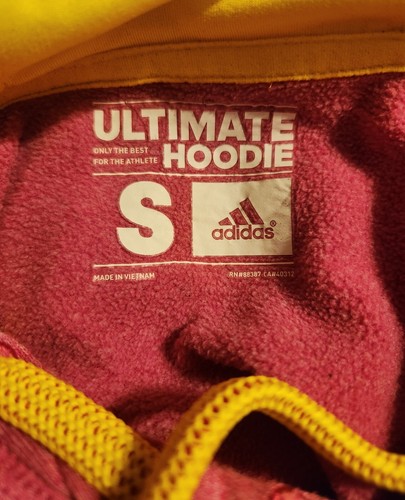 Suéter con capucha para mujer Adidas Ultimate PEQUEÑO rosa y amarillo manga larga, Usado en excelente estado - Imagen 11 de 15