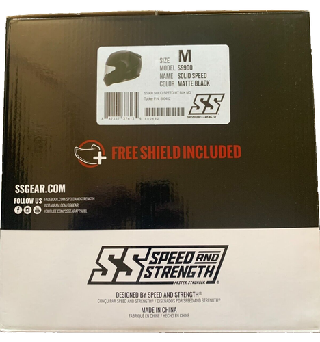 SPEED AND STRENGTH SS900 MATTE BLACK HELMET, MEDIUM - Picture 3 of 5