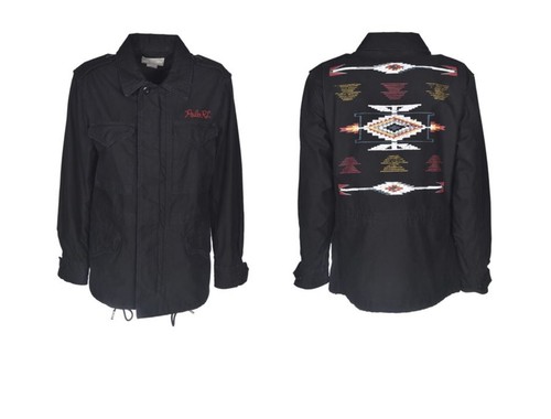 Ralph Lauren £495 Black Polo Jacket Over-shirt Aztec Print Embroidery M UK 10-12 - Picture 2 of 12