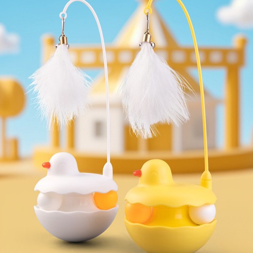 Cat Toys Interactive Kitten Toy Detachable Feather Lightweight Resin Duck - Picture 5 of 14