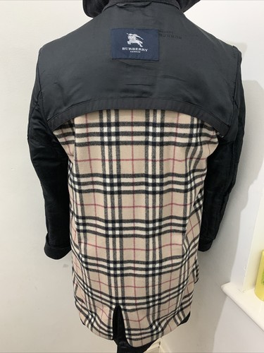 BURBERRY LONDON NEGRO HOMBRE NOVA CHECK GABARDINA 38 REG BOTTON DOWN CON CREMALLERA - Imagen 11 de 12