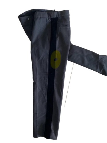 Scanlan Theodore Black Wool Pants Size 8 Tailored Velvet Trim Trousers - Picture 13 of 13