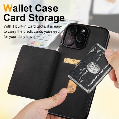 Wallet Card Holder Phone Case For iPhone 16 Pro Max 16e 15 14 13 12 11 PU Cover - Picture 8 of 19