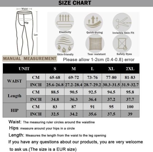 Men’s Compression Pants Athletic Leggings Sports Medium, Black - Picture 6 of 8