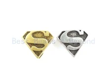 Antique Superman Symbol Bead for 550 Paracord Survival Bracelet 17mm, sku#Y130