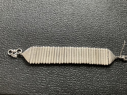 Lucky Brand Boho Silver Link Stamped Bracelet NEW With Tags ❤️☘️ - Picture 4 of 5