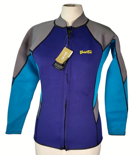 Traje de neopreno GoldFin talla para mujer chaqueta de neopreno manga larga cremallera frontal púrpura - Imagen 1 de 10
