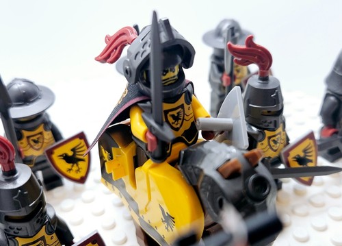 Custom Castle RAVEN Tournament Knights Army Soldiers Fully Equipped (10 Figures) - Photo 8 sur 24