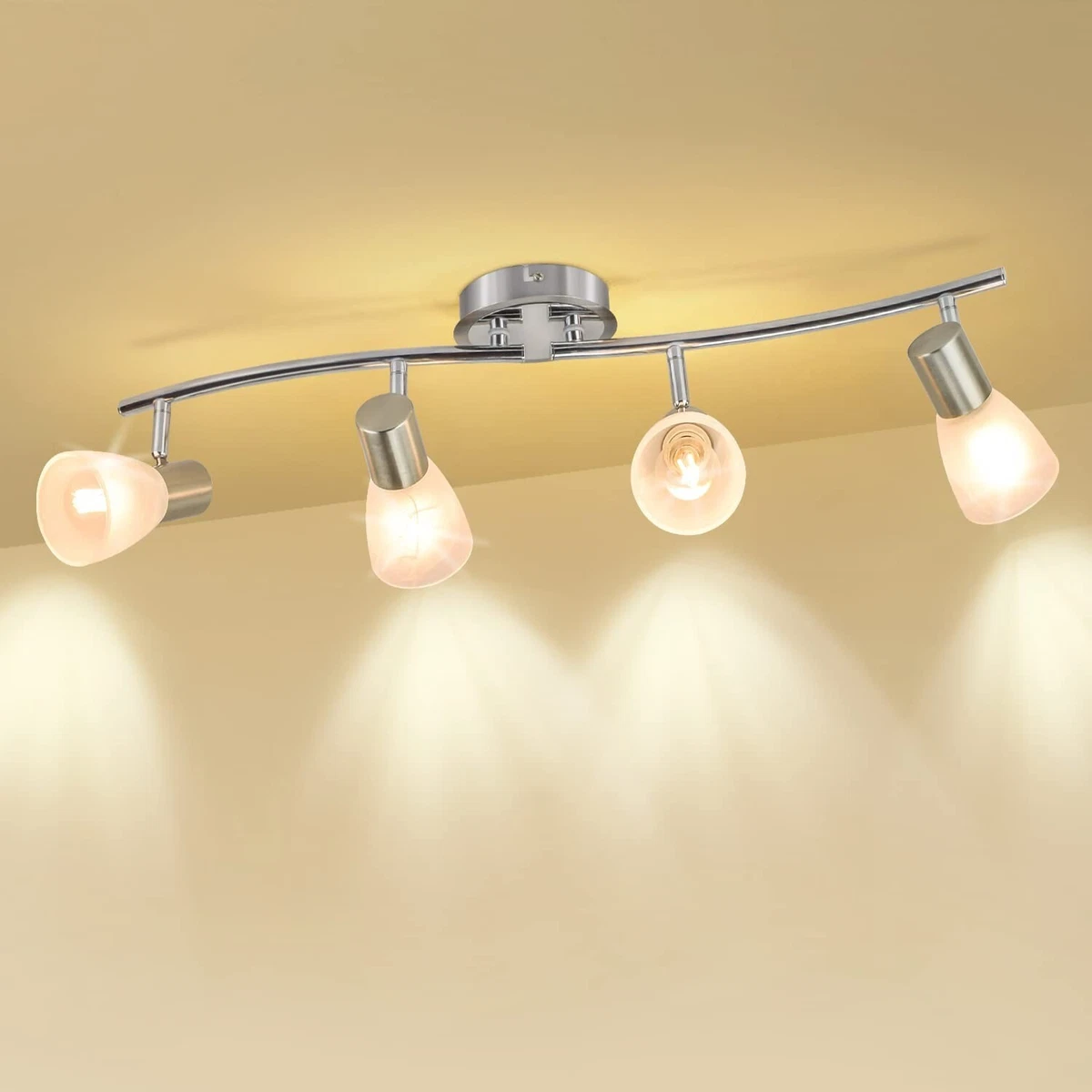 DLLT Led Track Light 4 Light Foldable Spot Lights Fixtures with