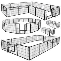 16 Panels Dog Pen Pet Playpen Kennel Fence Puppy Exercise Barrier Outdoor Indoor 6