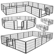 16 Panels Dog Pen Pet Playpen Kennel Fence Puppy Exercise Barrier Outdoor Indoor 5