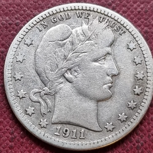 1911 Barber Quarter 25c Better Grade #89336