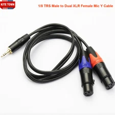 1/8 TRS Male to Dual XLR Female Microphones Stereo Splitter Y Cable Adapter