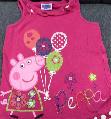 Young Girls - Peppa Pig Pink Dotted/Balloons Dress - 1 1/2 - 2 Years - Used (L20 - Picture 2 of 4