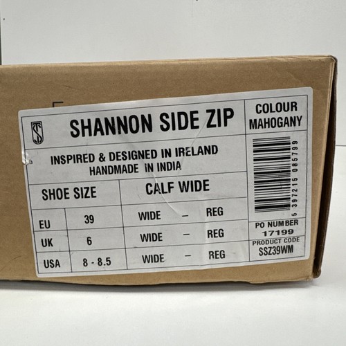 Tredstep Shannon Side Zip Size 8 - 8.5 US Calf WIDE Height REG MAHOGANY NWB - Picture 11 of 11