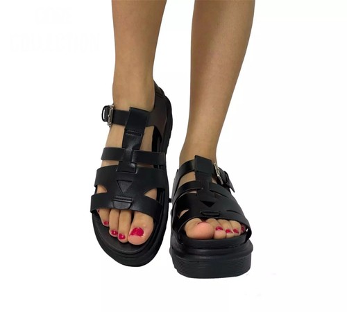 Womens Chunky Sandals Thick Sole Strappy Block Flatforms Shoes Summer Size 3-8 - Picture 20 of 27