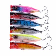 6PCS/Lot Fishing Bait Topwater Popper Lifelike Lures Bass Crankbait Wobbler Hot
