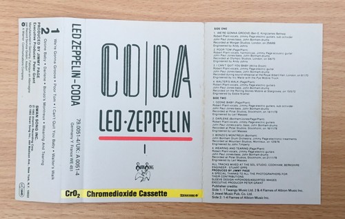 🌟LED ZEPPELIN🌟CASSETTE ALBUM🌟CODA🌟PROG🌟PSYCH🌟HARD ROCK🌟HEAVY METAL🌟 - Picture 8 of 9