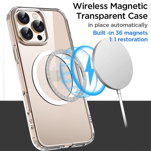 Funda magnética MagSafe rígida transparente a prueba de golpes para iPhone 16 Pro Max/16 Plus - Imagen 20 de 24