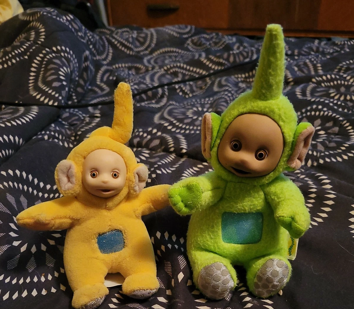 Set of 2 Vintage 1998 Teletubbies Dipsy Green 7in & Laa-Laa Yellow 6in Fast  Ship | eBay